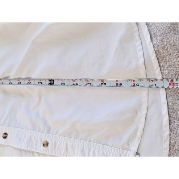 LL Bean Men's Outdoor Button Up Shirt White Short Sleeve Casual Back Vent Top L - Picture 9 of 9